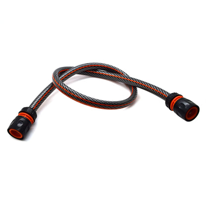 Garden Hose Pipe, Outdoor Tap to Reel Connection Set, 6 Layer Non-Toxic 1/2" Hose (Black, 2 m / 6.56 ft + 2 Quick Connectors)