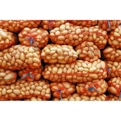 100 x Net Sacks 35 x 50 cm / 13.5 x 19.5" Max Load 10 Kg Non-Stretch with Drawstring, Raschel Bags, Mesh Sacks (Orange)