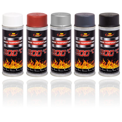 400 mL Black RAL 9011 Heat-Resistant Enamel Paint Silicone-Based Up to 800 C - High Temperature Metal Coating