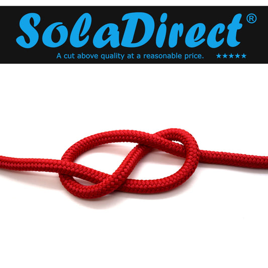 12mm x 10 metres / 32.8 ft of Red Polypropylene Rope, Solid Braided Poly Rope Cord Twine for Boating, Yachting, Camping