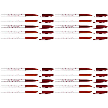 Ballpoint Pens, Smudge Free Ballpoint Pens, Extra Fine Point 0.5 mm, Ideal for School, Office, Everyday Use (Red, 20 Pens)