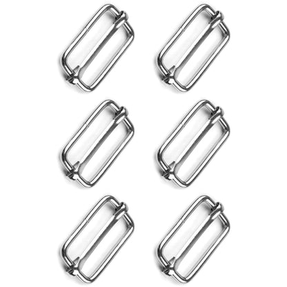 6 Pcs Buckles Set for 40 mm / 1.57" Webbing Strap, 6 x Triglide Sliders, Metal, Silver, Bag Making, Accessories, Straps, DIY