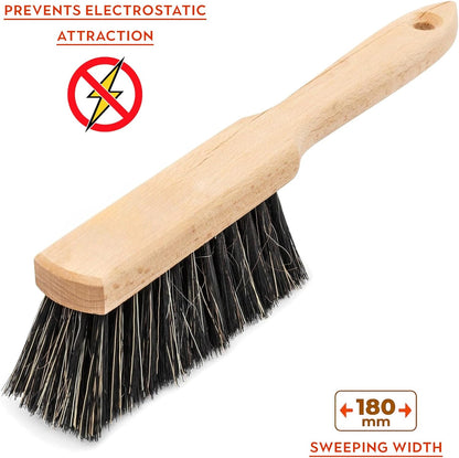 Hand Brush, Counter Brush, Wooden Bench Brush with Anti-Static Natural and Synthetic Bristles for Efficient Household Cleaning of