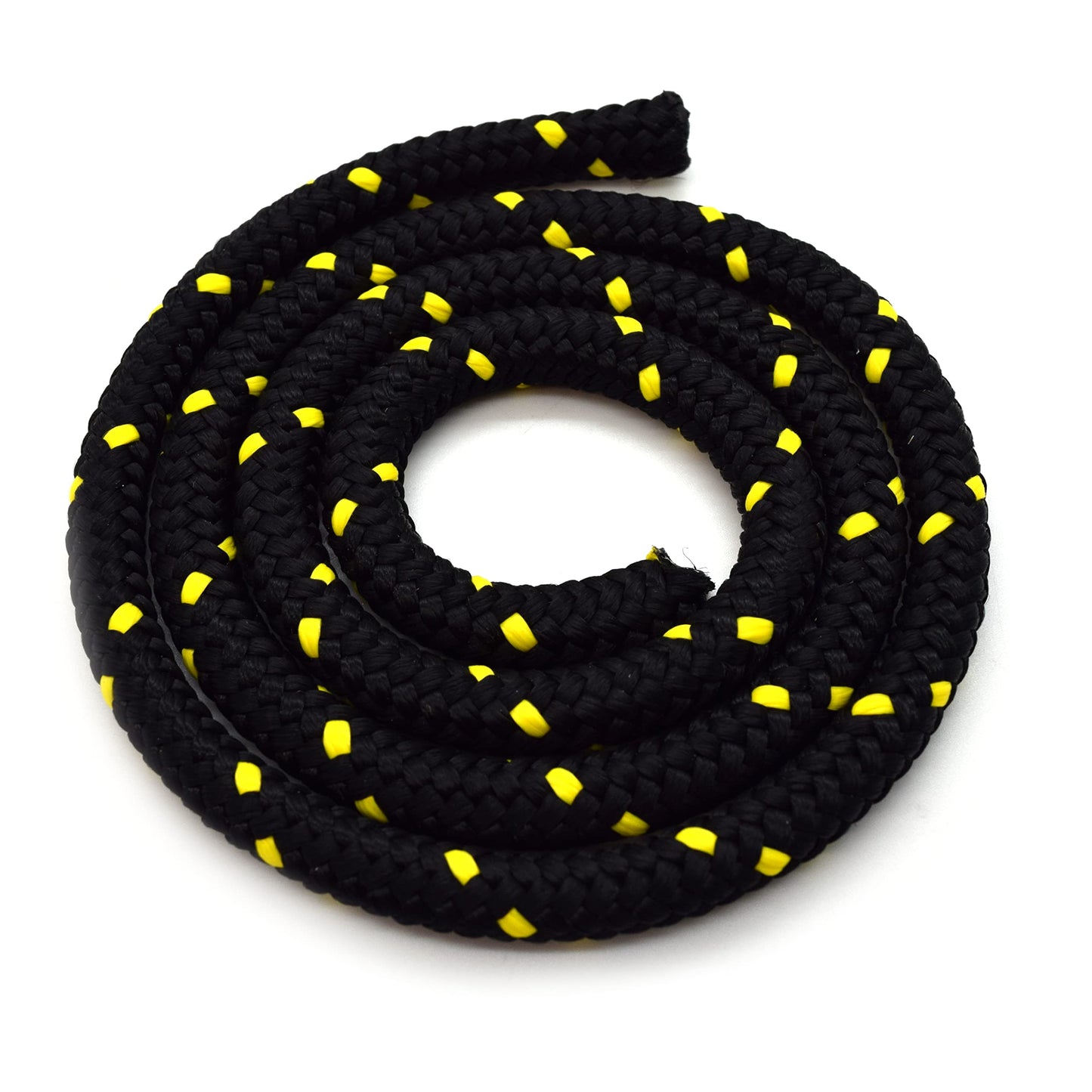 5mm x 100 metres / 328 ft of Black & Yellow Polypropylene Rope, Solid Braided Poly Rope Cord Twine for Boating, Yachting, Camping