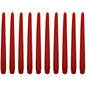 Tapered Dinner Candles, Pack of 10, Unscented, Long Burning Time, 24 cm / 19.45" (Red, Matt)