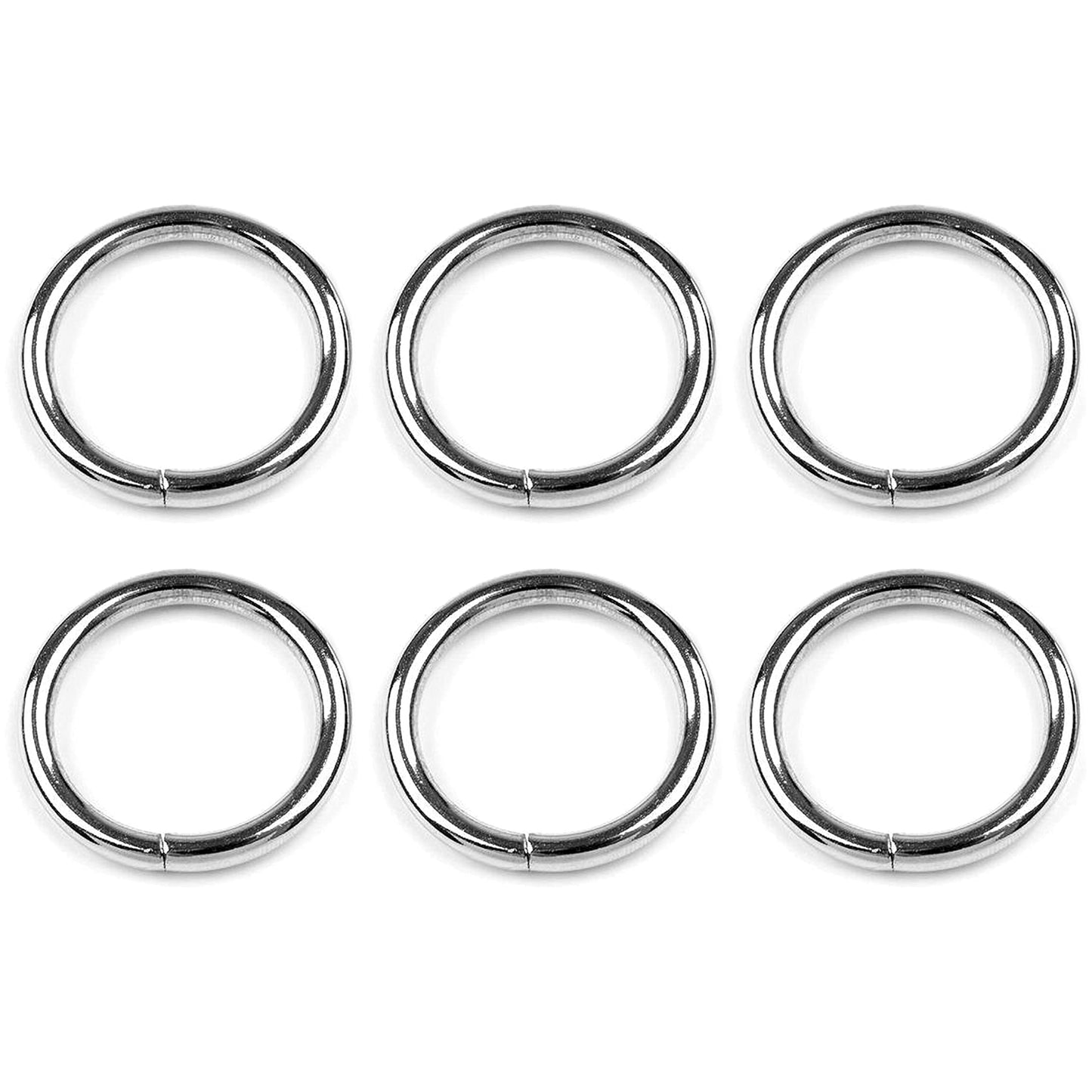 6 Pcs Buckles Set for 25 mm / 1" Webbing Strap, 6 x O Rings, Metal, Silver, Bag Making, Accessories, Straps, DIY, Crafts