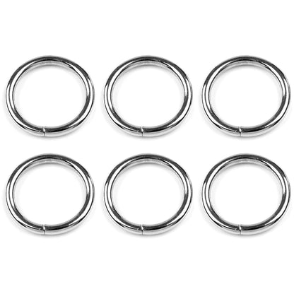 6 Pcs Buckles Set for 25 mm / 1" Webbing Strap, 6 x O Rings, Metal, Silver, Bag Making, Accessories, Straps, DIY, Crafts