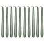 Tapered Dinner Candles, Pack of 10, Unscented, Long Burning Time, 24 cm / 19.45" (Silver, Metallic)