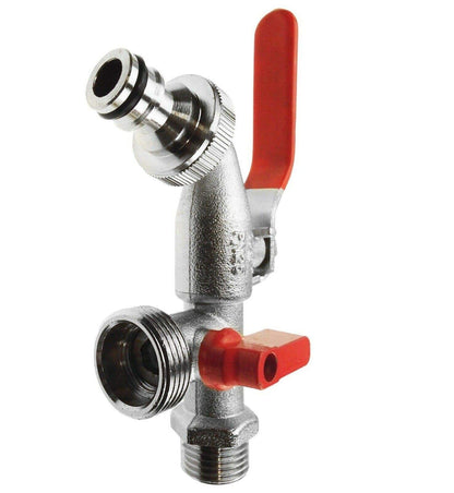 3/4" BSP Double Duo Outlet Garden Tap Brass Nickle Plated Automatic Watering