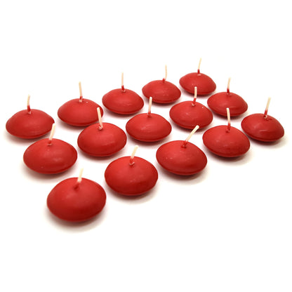 Floating Candles, Pack of 15, Unscented, Long Burning Time, Tealights Candles, Romantic Decoration Wedding Dinner Christmas (Red)
