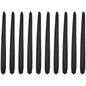 Tapered Dinner Candles, Pack of 10, Unscented, Long Burning Time, 24 cm / 19.45" (Black, Matt)