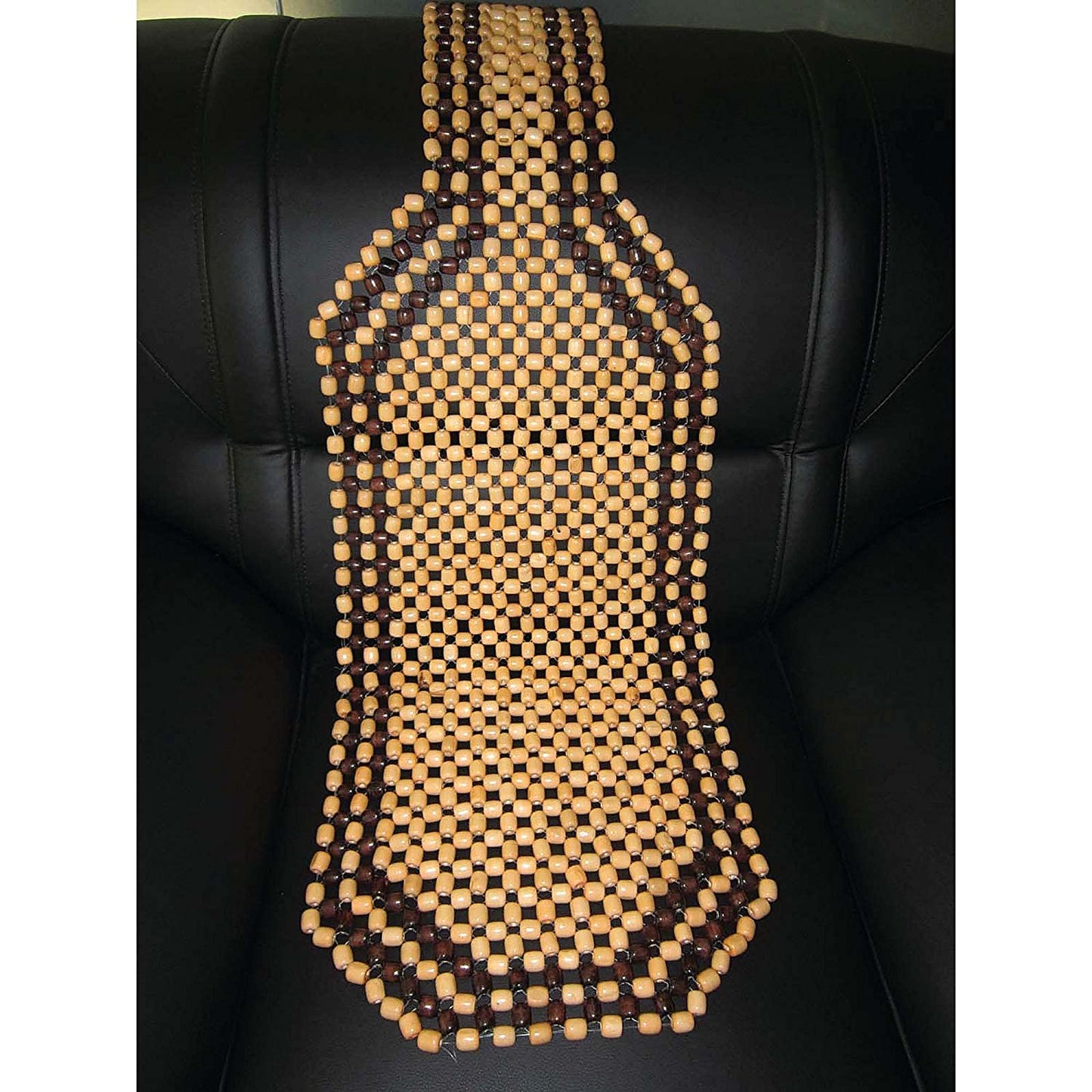 Brown Wooden Beaded Massage Car Front Seat Cover Cushion Comfortable