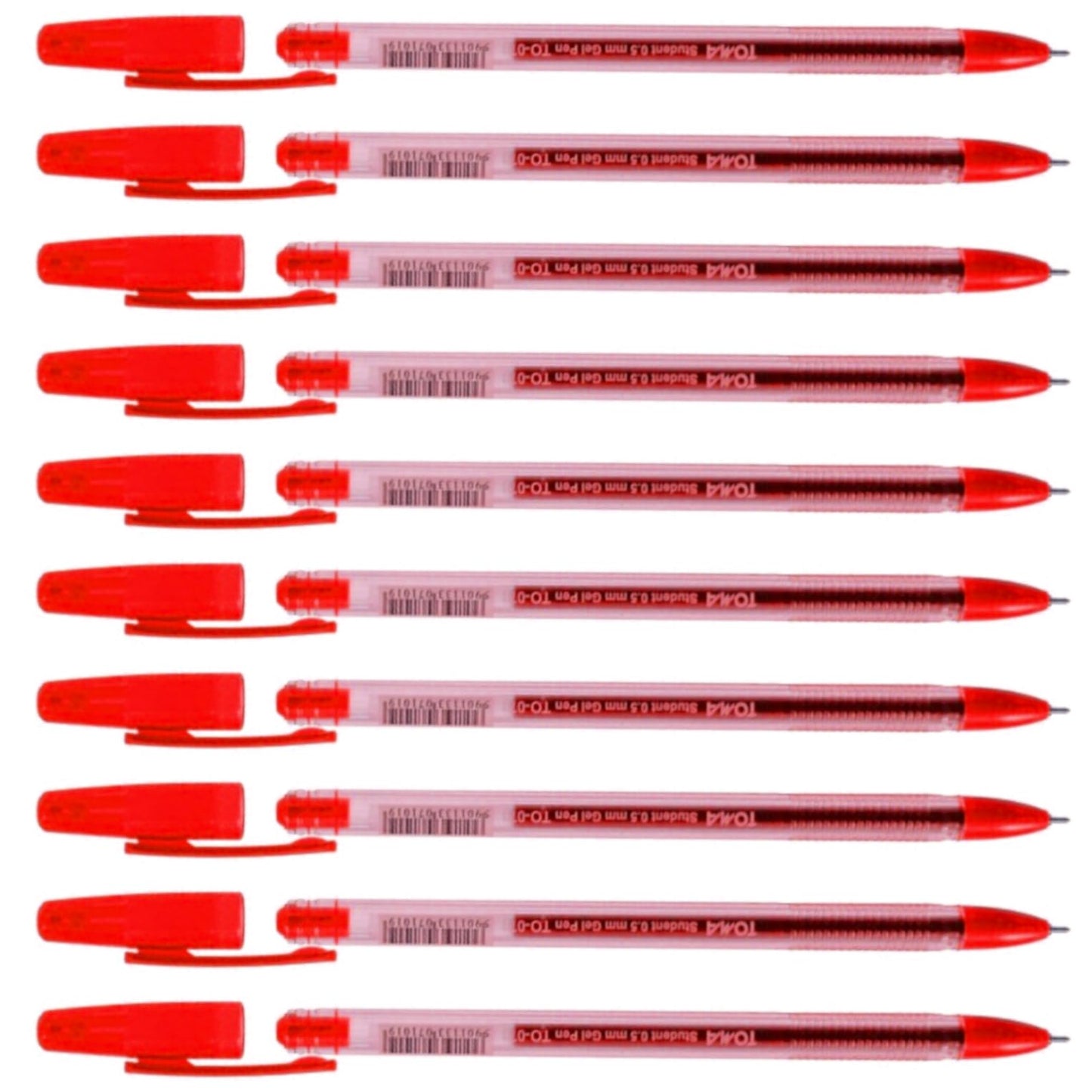 Ballpoint Pens, Gel Ink Ballpoint Pens, Smudge Free, Extra Fine Point 0.5 mm, Ideal for School, Office (Red, 10 Pens)