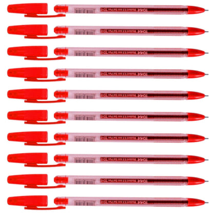 Ballpoint Pens, Gel Ink Ballpoint Pens, Smudge Free, Extra Fine Point 0.5 mm, Ideal for School, Office (Red, 10 Pens)