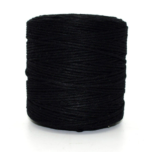 Premium Black Macrame Cord Twine, 100 m / 328 ft of 5 mm Thick Natural Cotton Thread Yarn Macrame Rope (Reel)