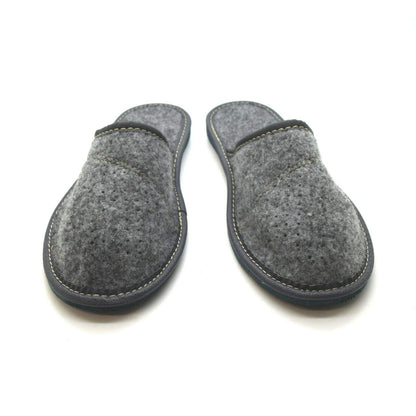 Women's Grey Felt Slippers Comfort House Slip On Shoes (Size 8 UK)