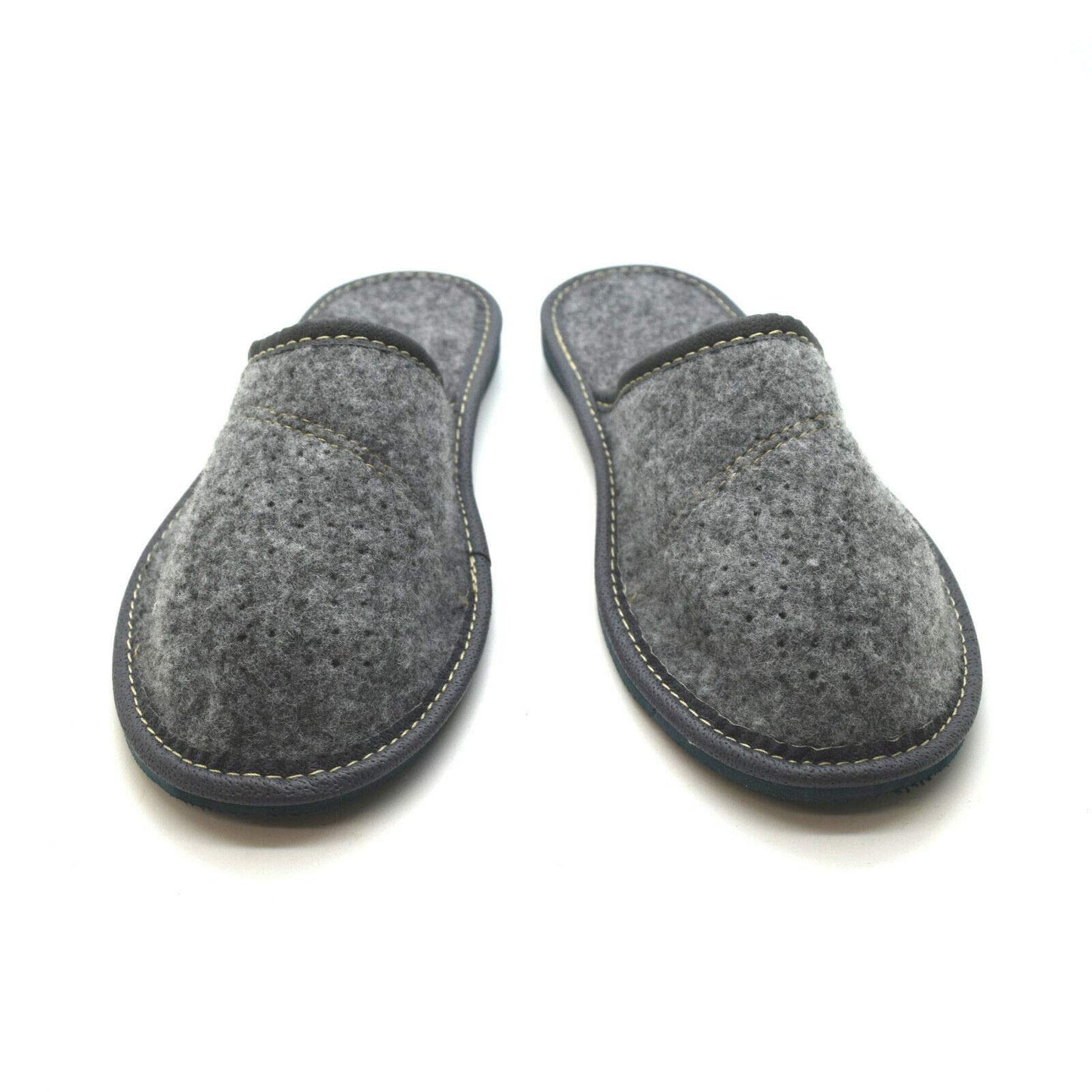 Women's Grey Felt Slippers Comfort House Slip On Shoes (Size 5 UK)
