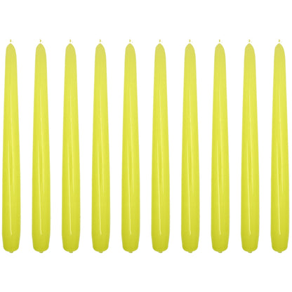 Tapered Dinner Candles, Pack of 10, Unscented, Long Burning Time, 24 cm / 19.45" (Pistachio, Varnished)
