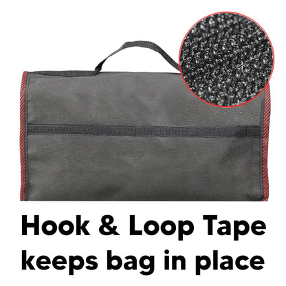 Car Boot Organiser Bag Anti Slip Foldable for Boot Storage Case Tool Bag Boot Tidy Bag, Suitable for All Vehicles, Black & Red (M)