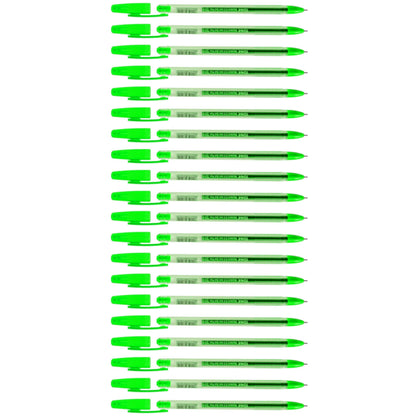 Ballpoint Pens, Gel Ink Ballpoint Pens, Smudge Free, Extra Fine Point 0.5 mm, Ideal for School, Office (Green, 20 Pens)