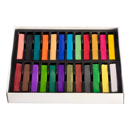 Soft Dry Pastels, Pack of 24 Vibrant Colours, Chalk Square Pastels, Art Artists