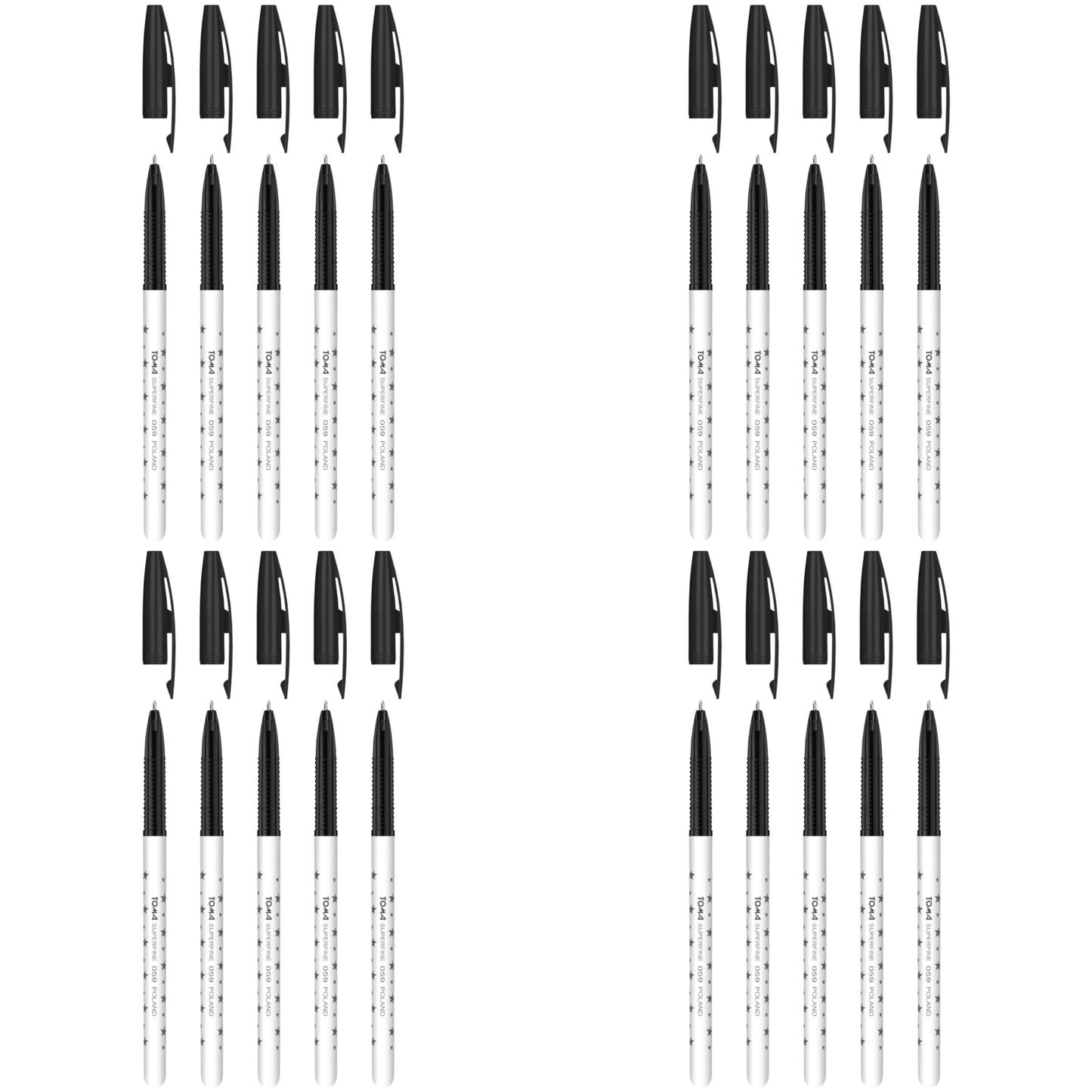 Ballpoint Pens, Smudge Free Ballpoint Pens, Extra Fine Point 0.5 mm, Ideal for School, Office, Everyday Use (Black, 20 Pens)