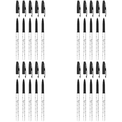 Ballpoint Pens, Smudge Free Ballpoint Pens, Extra Fine Point 0.5 mm, Ideal for School, Office, Everyday Use (Black, 20 Pens)