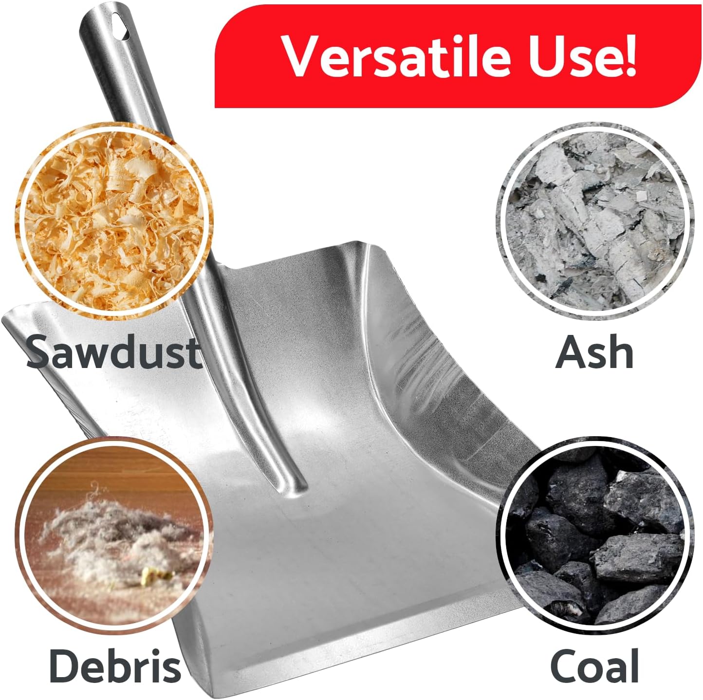 Universal Galvanized Dustpan and Brush Set - Heavy Duty, Rust-Resistant, Multipurpose Cleaning Tools