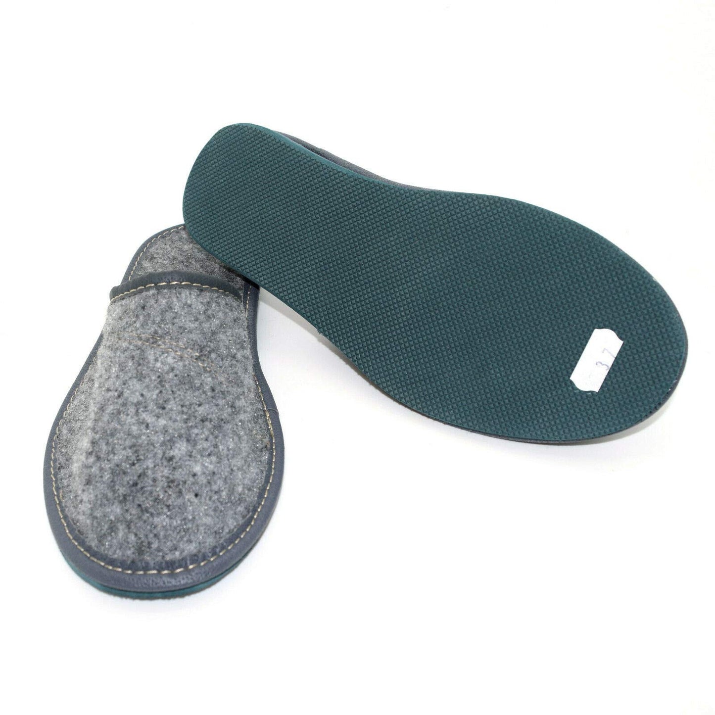 Women's Grey Felt Slippers Comfort House Slip On Shoes (Size 8 UK)