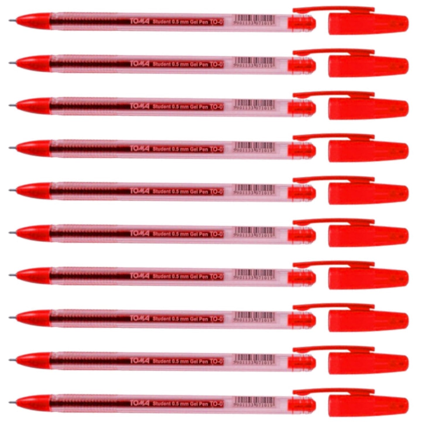 Ballpoint Pens, Gel Ink Ballpoint Pens, Smudge Free, Extra Fine Point 0.5 mm, Ideal for School, Office (Red, 10 Pens)