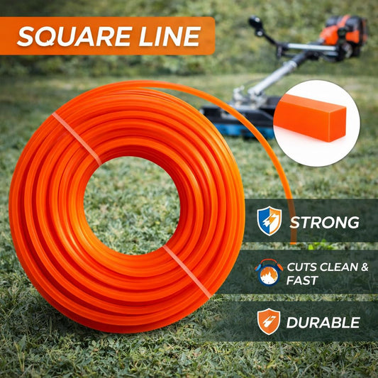 15 metres of Strong SQUARE Strimmer Brush Cutter Line (1.6 mm)