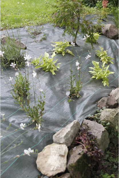 3 x 25 m / 9.8 x 82.0 ft Weed Control Membrane, Weed Control Woven Fabric, Ground Cover Sheet, 100 GSM, UV Stabilised