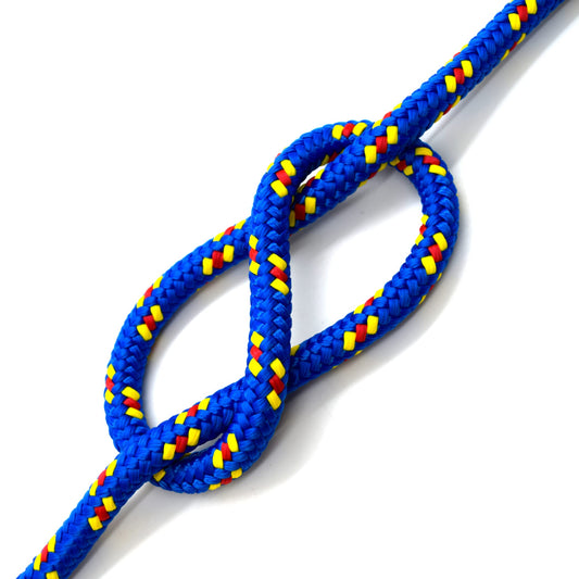 5mm x 20 metres / 65.6 ft of Blue & Yellow Polypropylene Rope, Solid Braided Poly Rope Cord Twine for Boating, Yachting, Camping