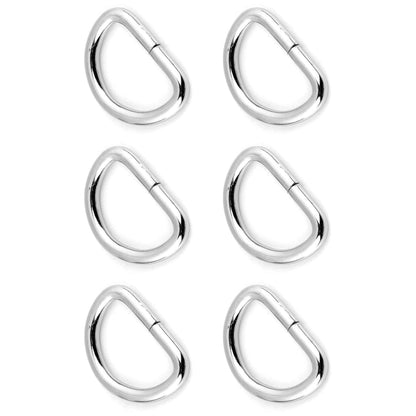 6 Pcs Buckles Set for 40 mm / 1.57" Webbing Strap, 6 x D Rings, Metal, Silver, Bag Making, Accessories, Straps, DIY, Crafts