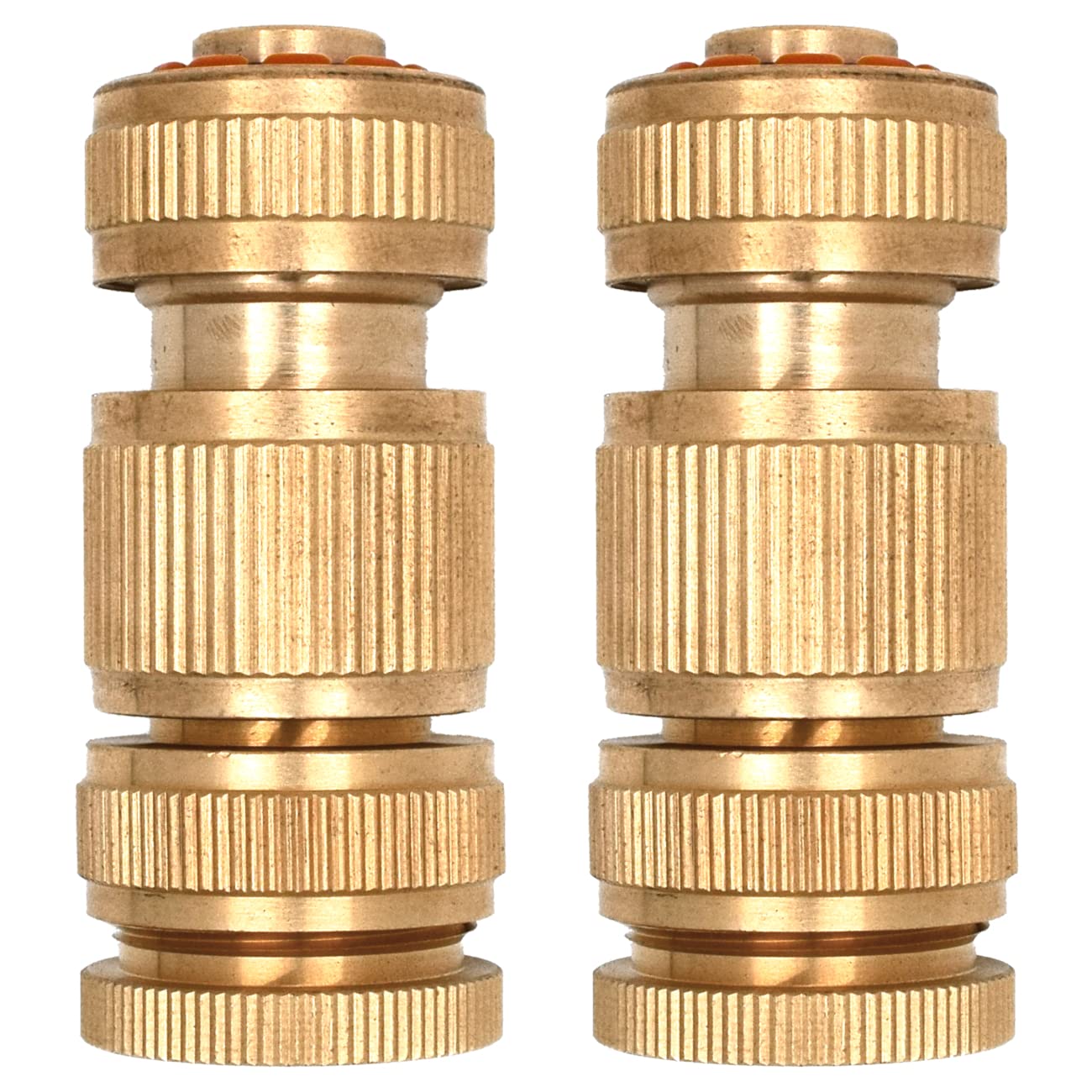 4 Pieces Garden Hose Tap Connector, Solid Brass 1/2" - 3/4" Tap Adapter and 1/2" Hose Pipe Quick Connector