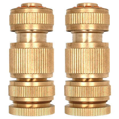 4 Pieces Garden Hose Tap Connector, Solid Brass 1/2" - 3/4" Tap Adapter and 1/2" Hose Pipe Quick Connector