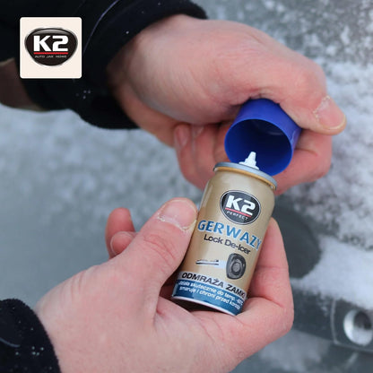 K2 Gerwazy 50ml Car Lock De-Icer Spray - Door Lock Defroster for Frozen Vehicle Locks