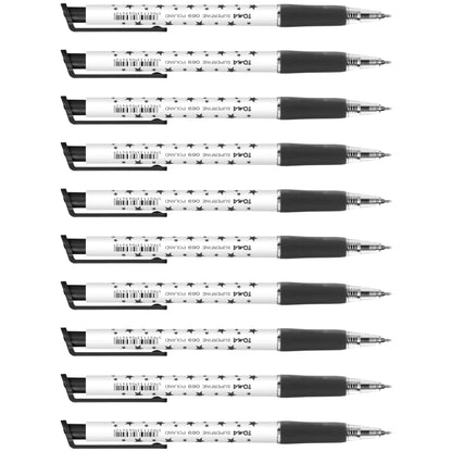 Ballpoint Pens, Retractable Smudge Free Pens, Extra Fine Point 0.5 mm, Ideal for School, Office, Everyday Use (Black, 10 Pens)