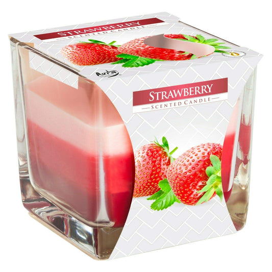 Strawberry Scented Candle In Glass Jar 2 Wicks Assorted Fragrance Home Decor Xmas Gift