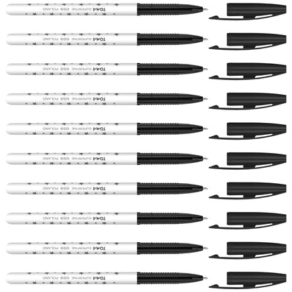 Ballpoint Pens, Smudge Free Ballpoint Pens, Extra Fine Point 0.5 mm, Ideal for School, Office, Everyday Use (Black, 10 Pens)