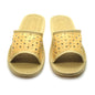 Women's Faux Leather Slippers Shoes, Open Toe Comfortable Slip-On Sandals Mules for Ladies (Beige, Size UK 6)