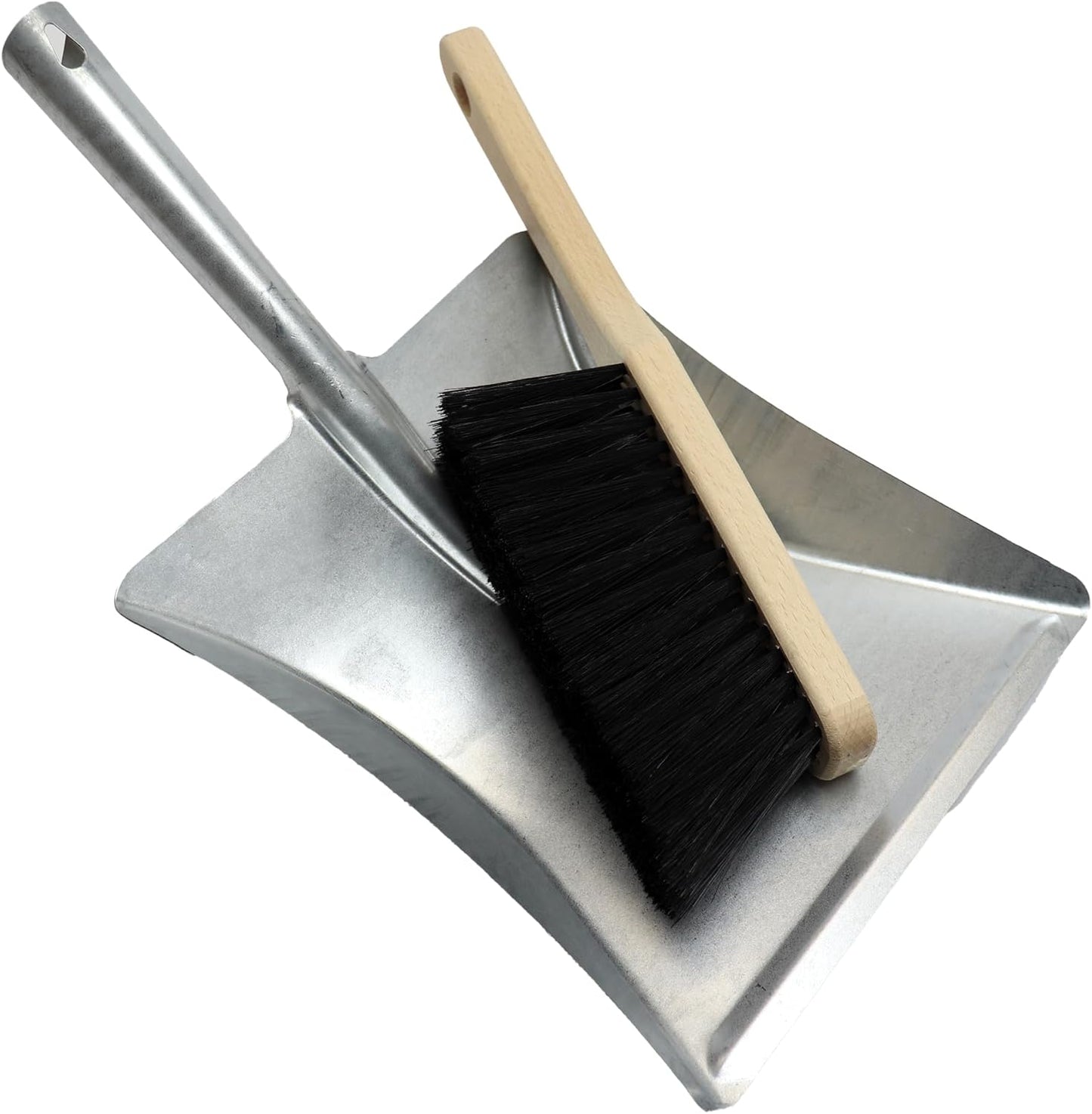 Universal Galvanized Dustpan and Brush Set - Heavy Duty, Rust-Resistant, Multipurpose Cleaning Tools
