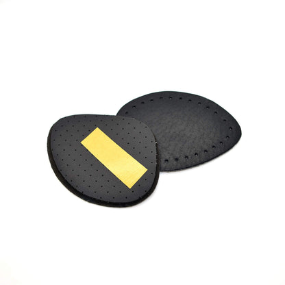 Pair of Black Leather Half Insoles Carbon Latex Anti Slip Shoe High Heel Pads Cushions (3-6)