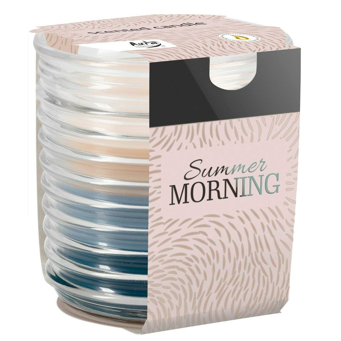 Summer Morning Scented Candle In Ribbed Glass Jar Assorted Fragrance Home Decor Xmas Gift Pack