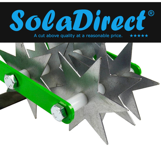 Rotary Soil Cultivator, 2-in-1 Hand Tool - Soil Rejuvenator, Hand Scarifier Head & Handle, 14 cm / 5" Wide, Gardening and Farming