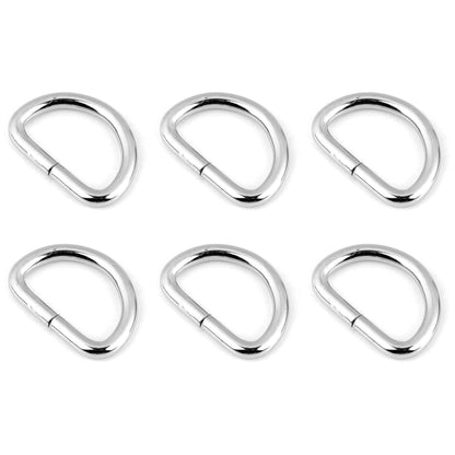 6 Pcs Buckles Set for 40 mm / 1.57" Webbing Strap, 6 x D Rings, Metal, Silver, Bag Making, Accessories, Straps, DIY, Crafts