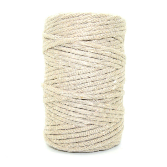 Premium Beige Macrame Cord Twine, 50 m / 164 ft of 2 mm Thick Natural Cotton Thread Yarn Macrame Rope (Reel)