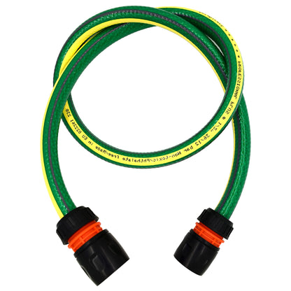 Garden Hose Pipe, Outdoor Tap to Reel Connection Set, 6 Layer Non-Toxic 1/2" Hose (Green, 1 m / 3.28 ft + 2 Quick Connectors)
