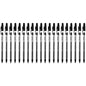 Ballpoint Pens, Gel Ink Ballpoint Pens, Smudge Free, Extra Fine Point 0.5 mm, Ideal for School, Office (Black, 20 Pens)