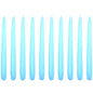 Tapered Dinner Candles, Pack of 10, Unscented, Long Burning Time, 24 cm / 19.45" (Light Blue, Varnished)